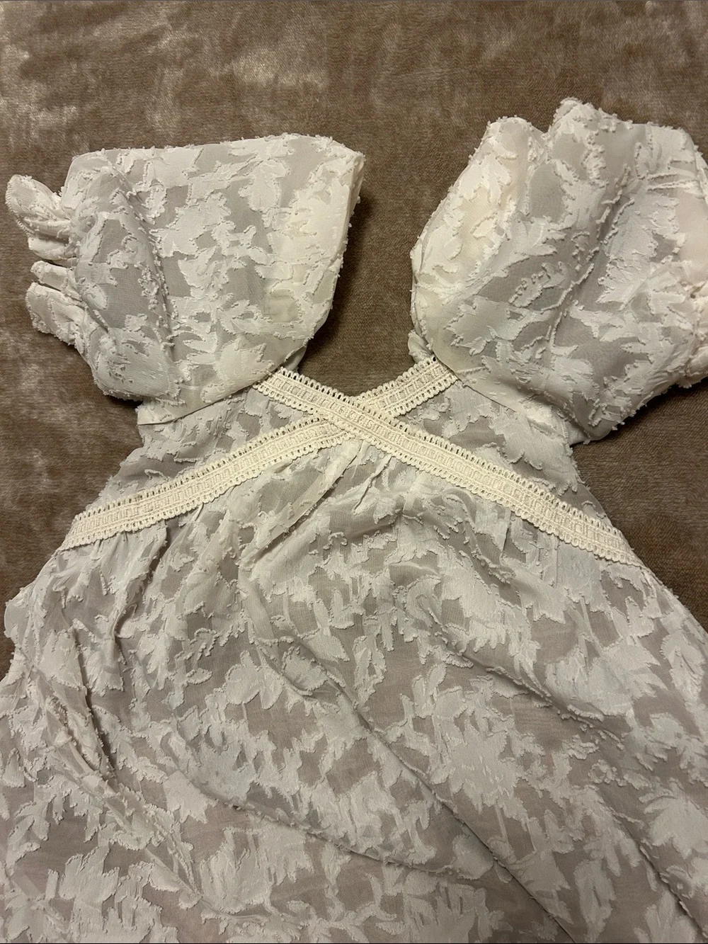 Mia Joy Little Girl's Ivory Puff-Sleeve High-Low Dress, Size 5T